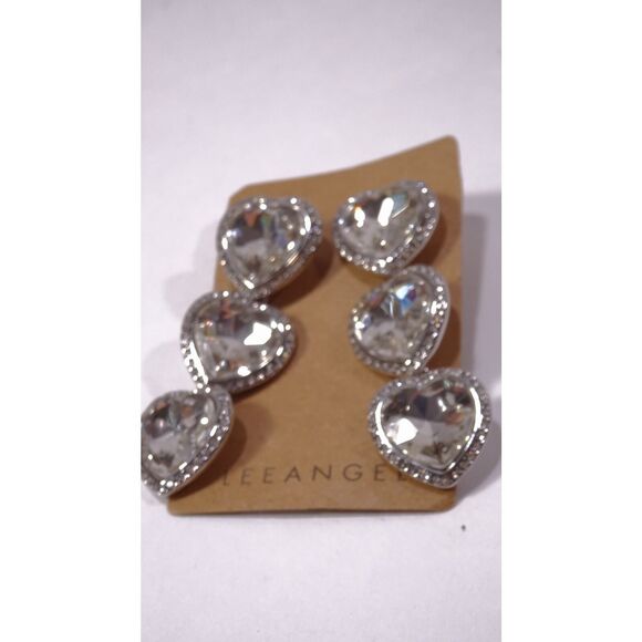 Neiman Marcus Lee Angel Only Hearts Triple Bubble Gemstone Link Earrings NWT 155 - Picture 3 of 9